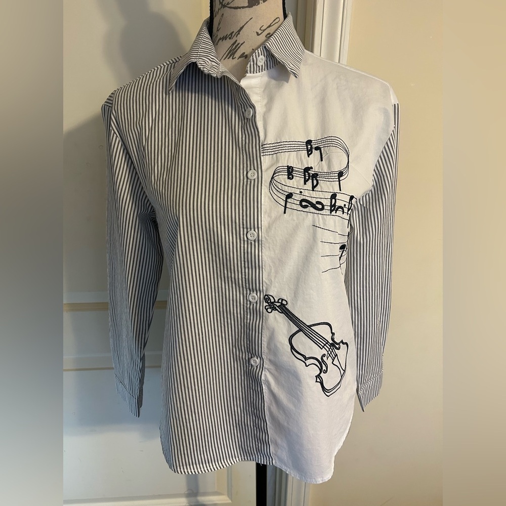 Violin 🎻 music note striped shirt